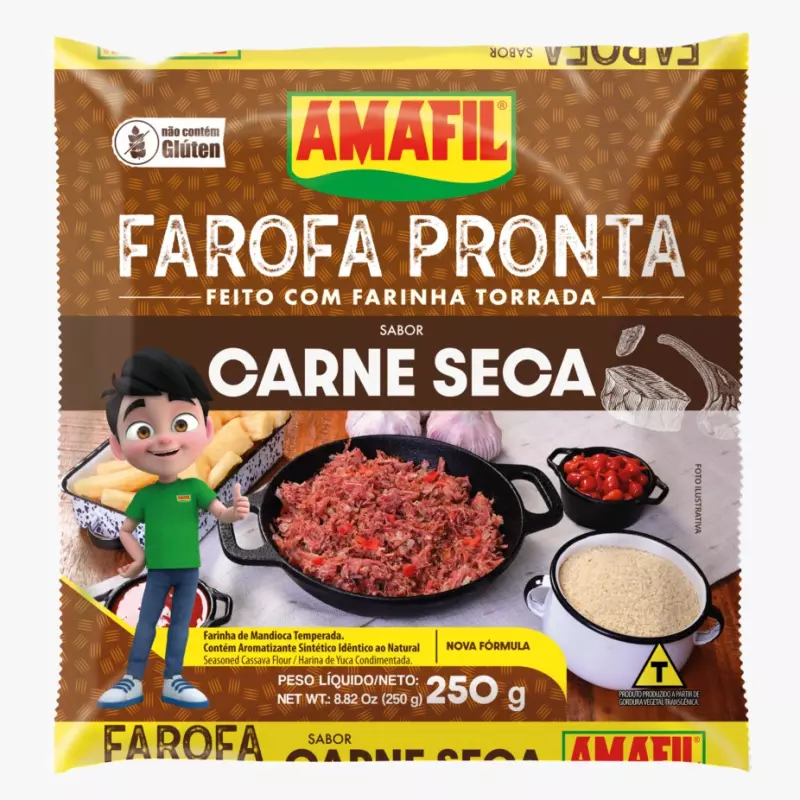 Farofa Pronta Carne Seca Amafil 250g