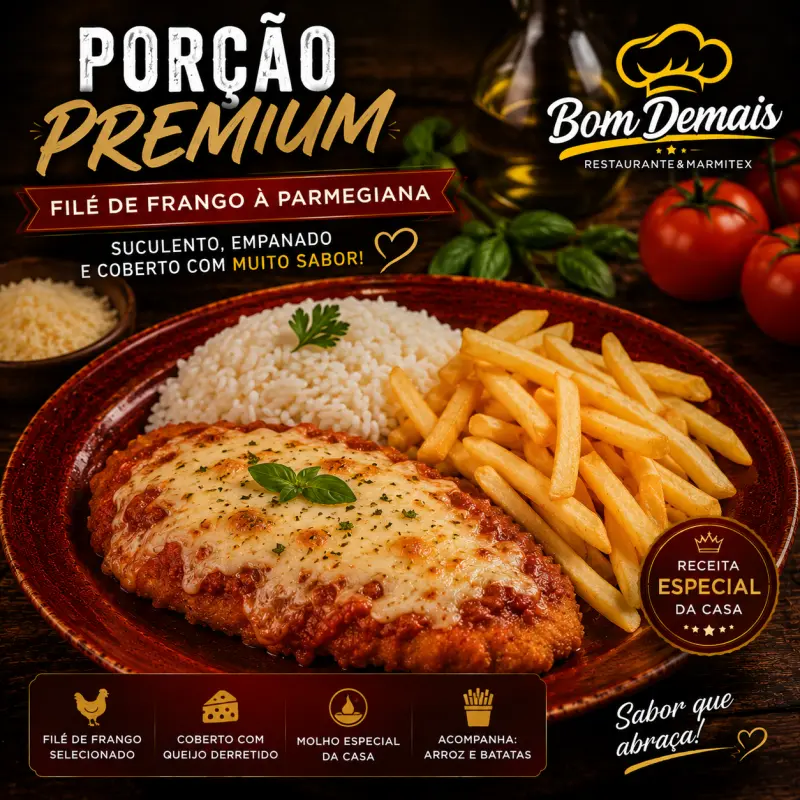 FILÉ DE FRANGO À PARMEGIANA