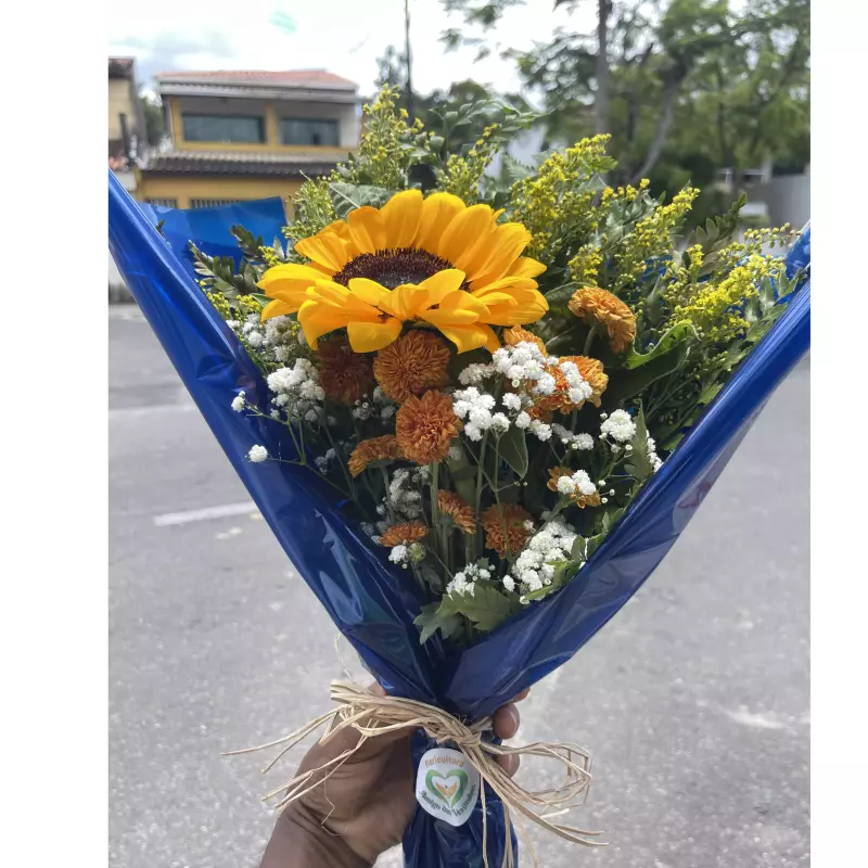 Buquê com 1 girassol Gold