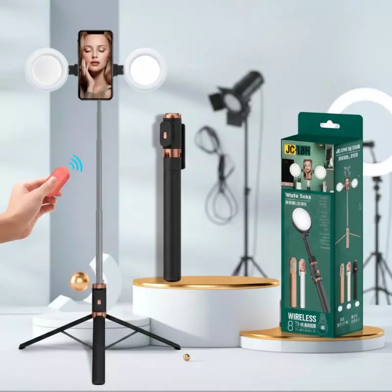 TRÍPODE DE SELFIE PLEGABLE CON LUCES