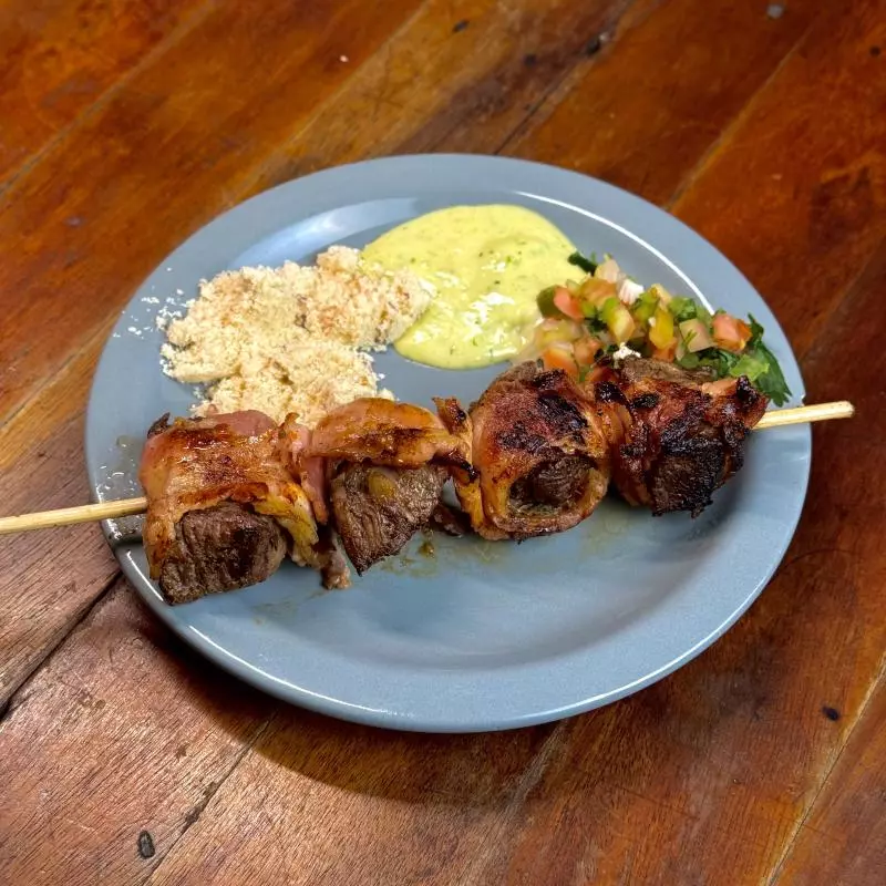 Espetinho de Alcatra com Bacon