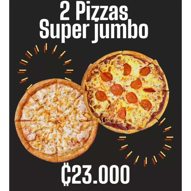 2 Pack Pizzas super jumbo 24 slices
