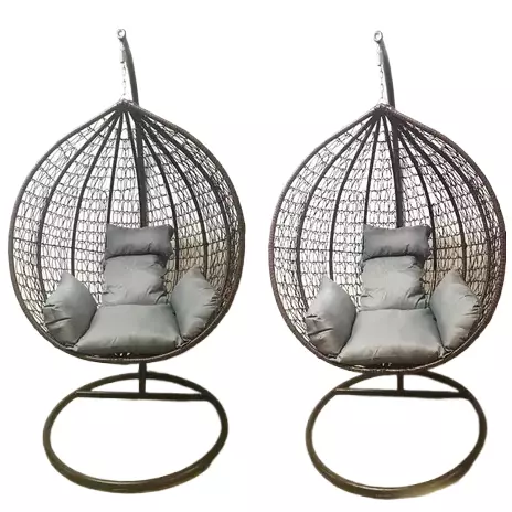 Hamaca con pie y almohadon gris