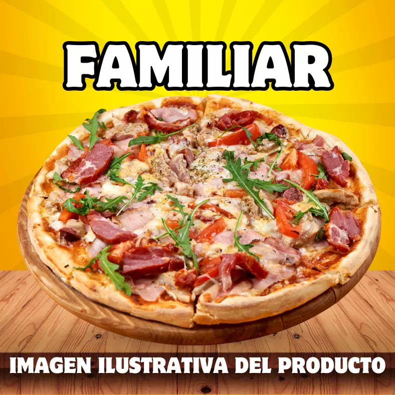 PIZZA FAMILIAR (12 PORCIONES)