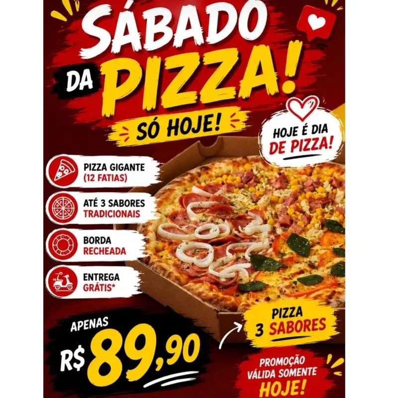 Promoção pizza de 12f. Com borda