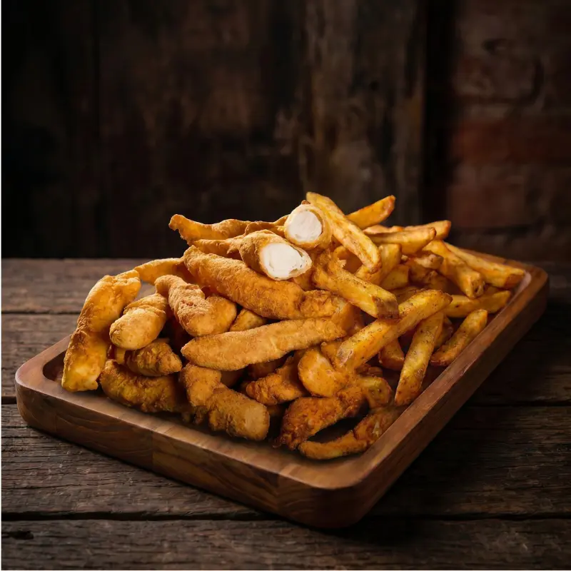 Tirinhas de frango + batata
