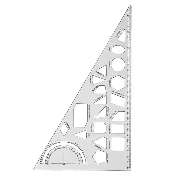 Régua Esquadro Geométrico Cristal