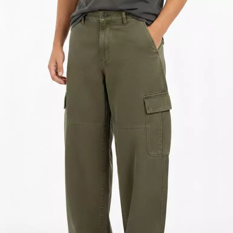 Pantalón Cargo Drill Oliva Bota Rect