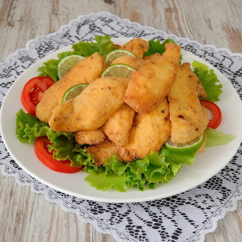 PEIXE FRITO C/ MOLHO ROSÉ