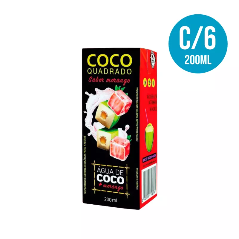 Água de Coco com Morango🍓 200ml C/6