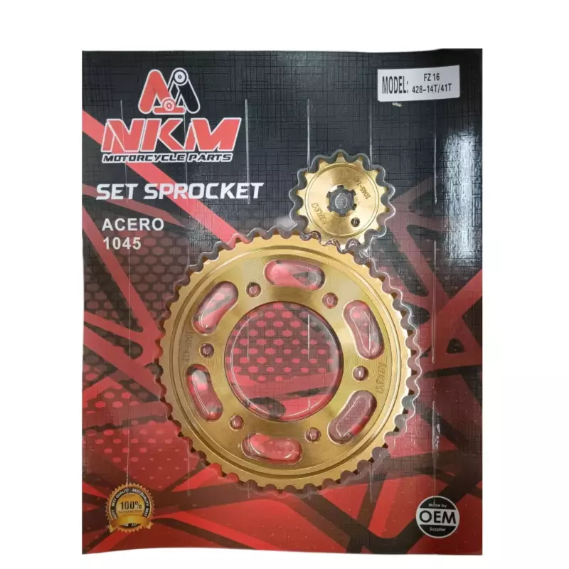 SET SPROCKET FZ 16 14X41 ORO NKM
