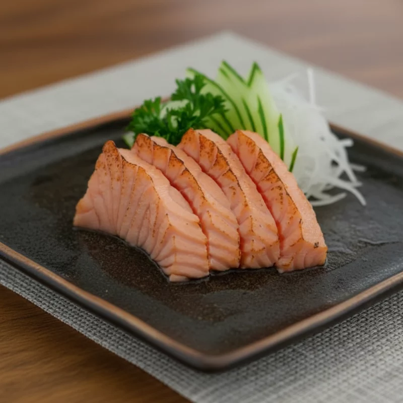 SASHIMI SALMAO FLAMBADO