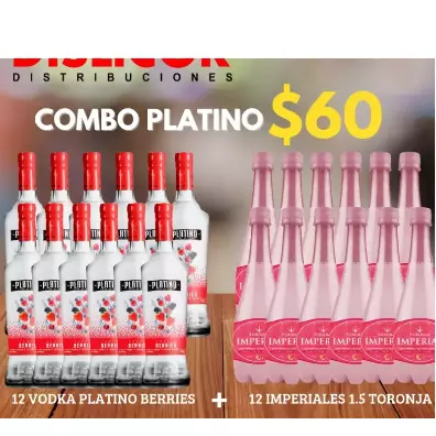 COMBO VODKA PLATINIUM FRUTOS ROJOS