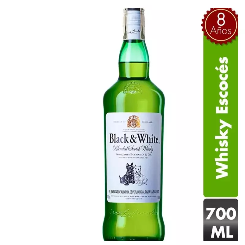 Botella Whisky Black&White 700mL