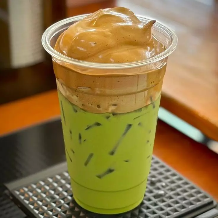 Dalgona Iced Matcha