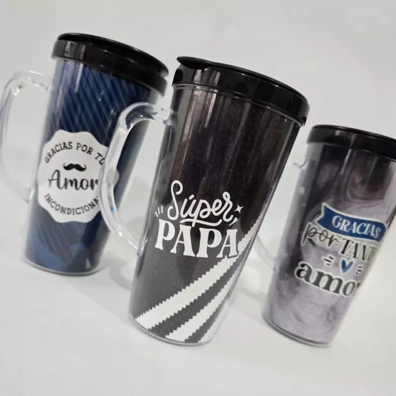 Vaso viajero etiqueta padre