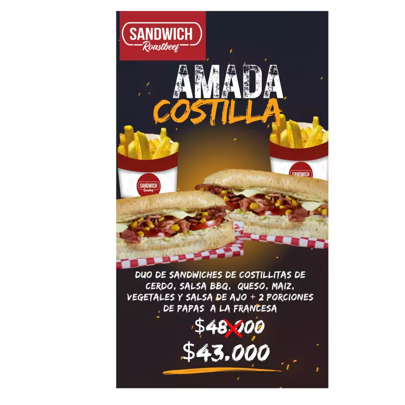 COMBO PROMO AMADA  COSTILLA