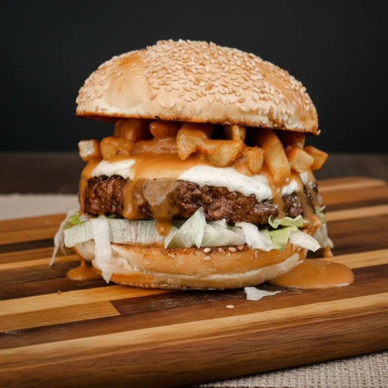 Hamburguesa Canadiense con Papas