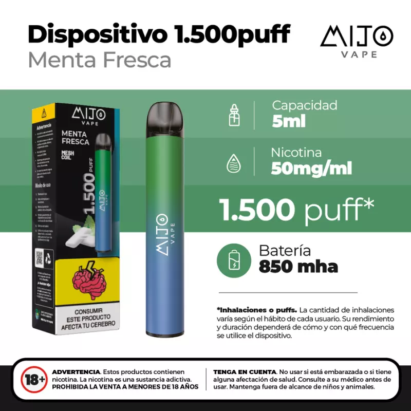 MENTA FRESCA (1.500 PUFFS)