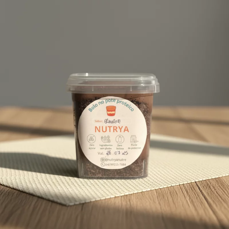 Bolo no pote Proteico de Chocolate