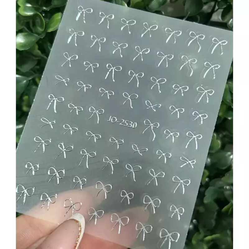 Cartela Adesivo Laço 60 Und.Prata