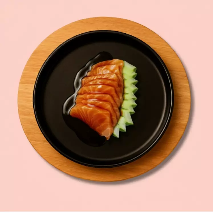 Sashimi de Salmão levemente grelhado