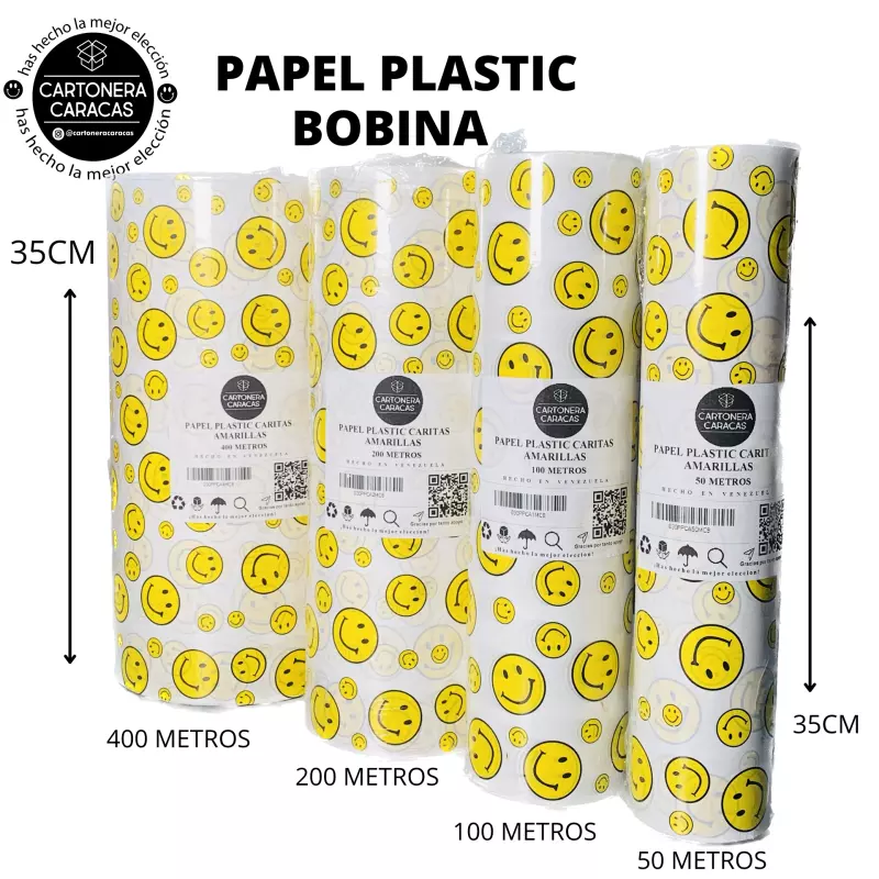 BOBINA PAPEL PLASTIC CARITA AMARILLA