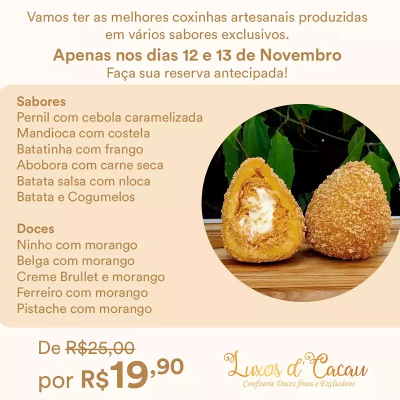 Coxinhas Terça-feira 27/01