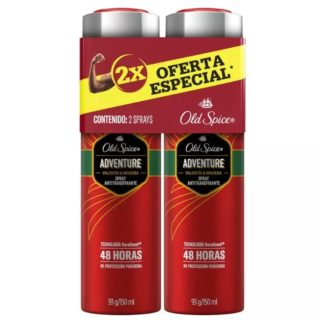 2 Old Spice ADVENTURE SPRAY 93GR C/U