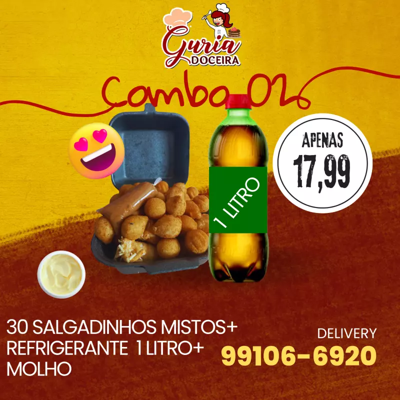 30 Salgados + refrigerante 1L