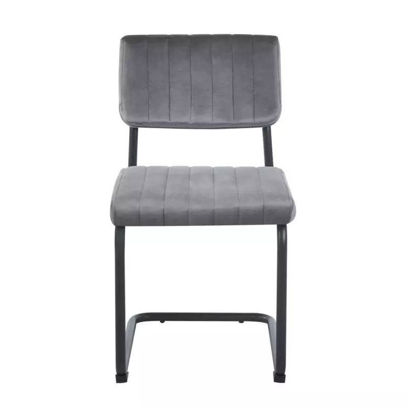 Silla Cesca negro tapiado pana gris