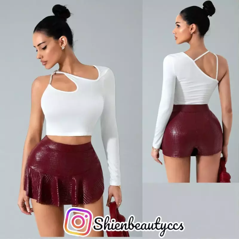 Short-falda de apariencia texturisad