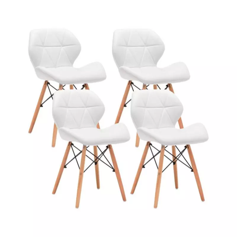 Pack x4 sillas Hexagonal Ecocuero