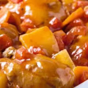 Frango com Mandioca ao Barbecuea