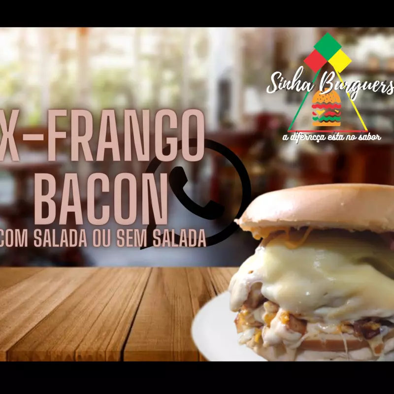 X-frango bacon salada