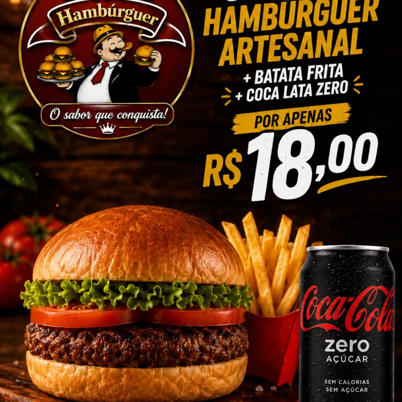 Hamb Artesanal+Batata+ Lata