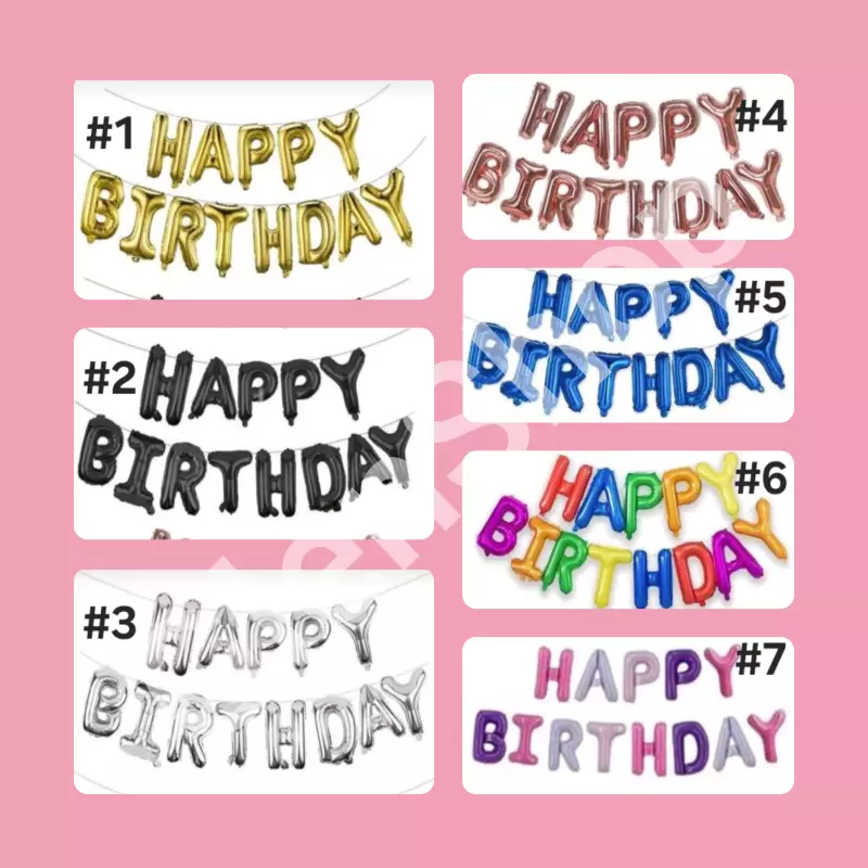 Set globos Happy Birthday 16″