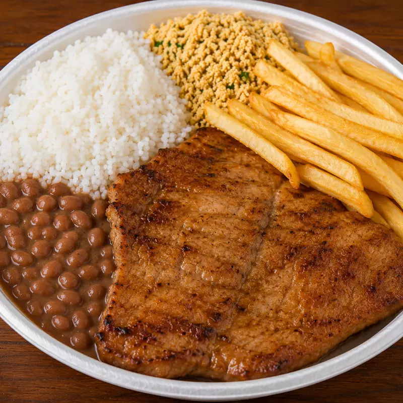 Bife de pernil com fritas
