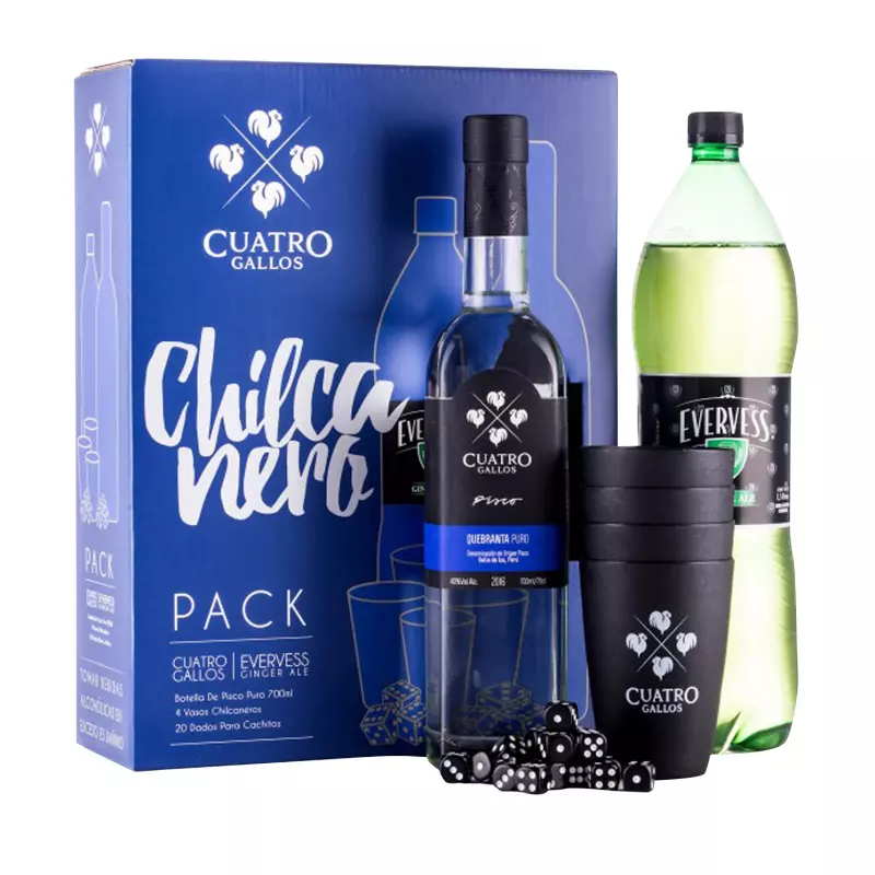 Pack Pisco 4 Gallos
