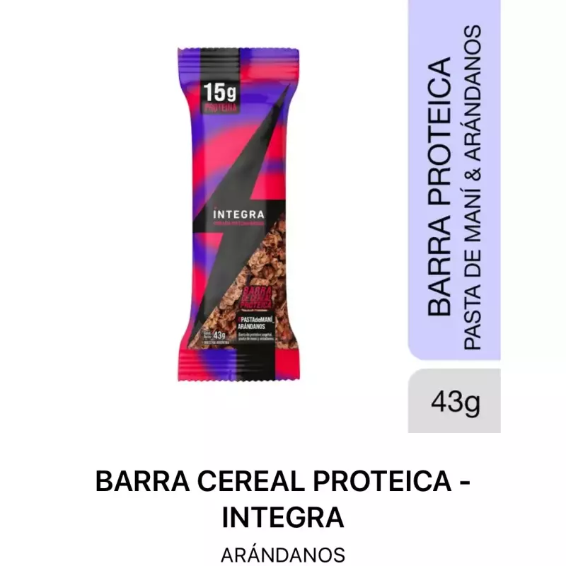 Barrita 15g Proteína Maní y Arandano