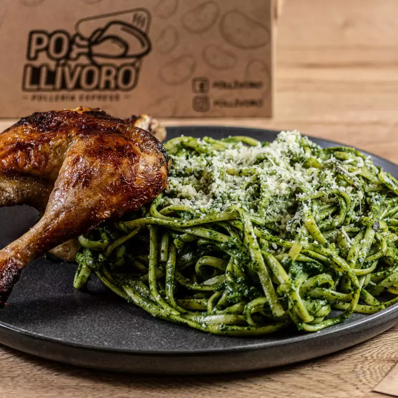 Tallarin verde + 1/4 pollo brasa