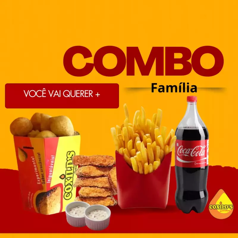 COMBO  FAMÍLIA + REFRI 1L