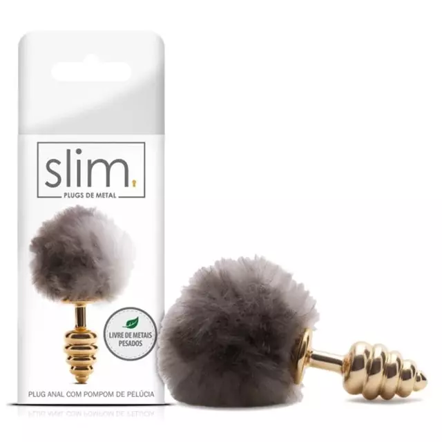 Plug Metal Pompom Pelúcia