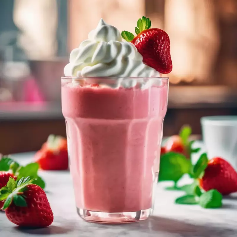 Frappé de fresas con crema