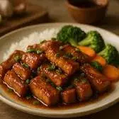 Cubinho de Suíno ao Mel e Mostarda