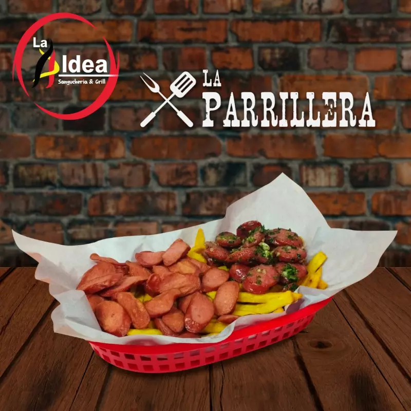 Salchipapa parrillera