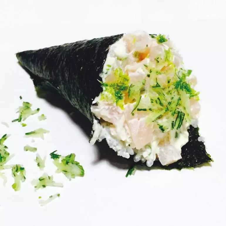 Temaki peixe branco