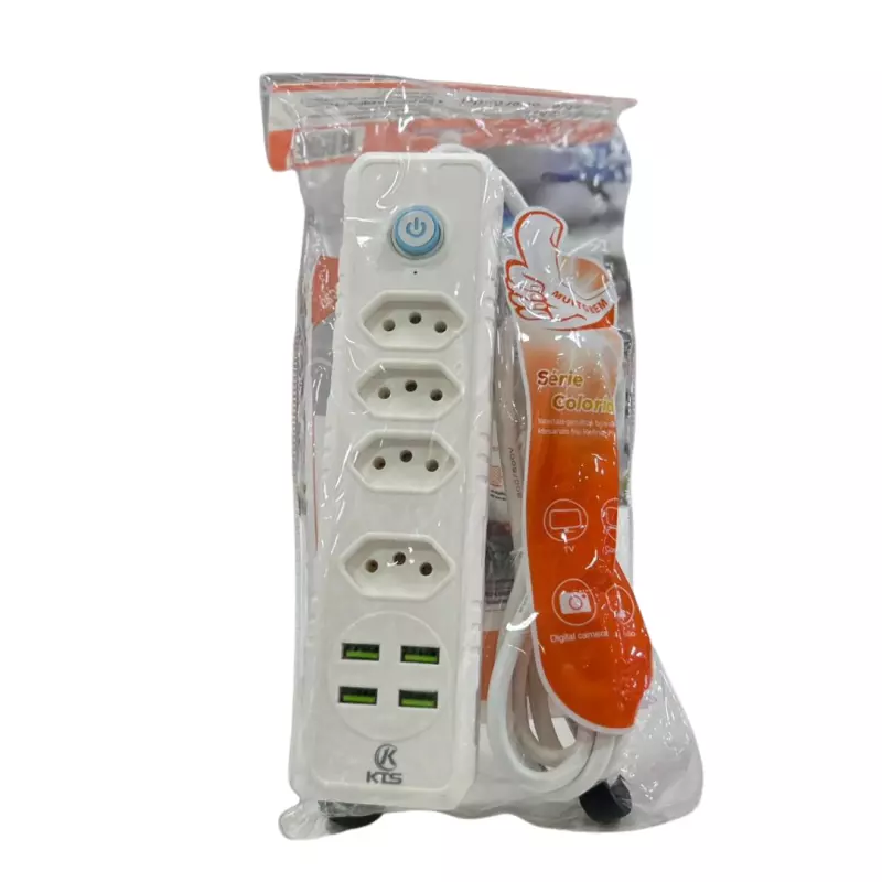 EXTENSÃO 4 TOMADAS / 4 USB KTS-L04U