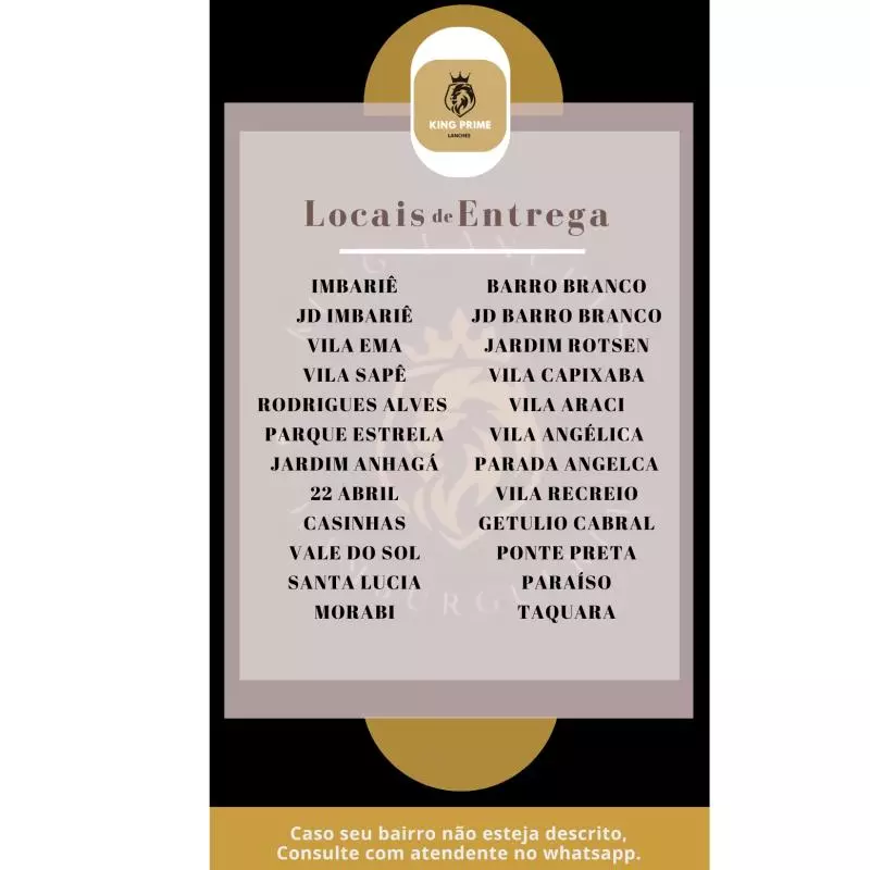 LOCAIS DE ENTREGA