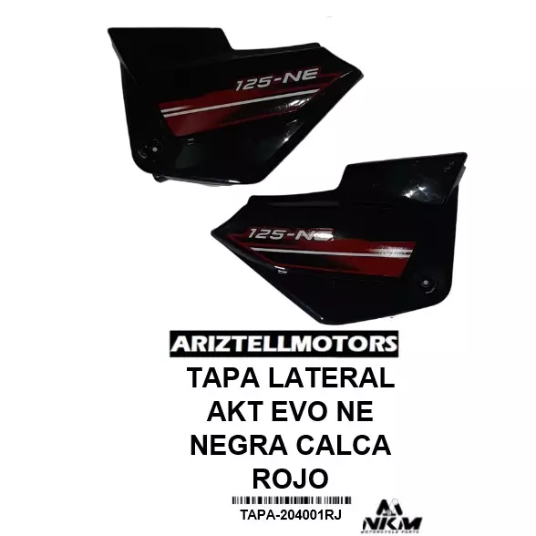 TAPA LATERAL AKT EVO NE NEGRA ROJA